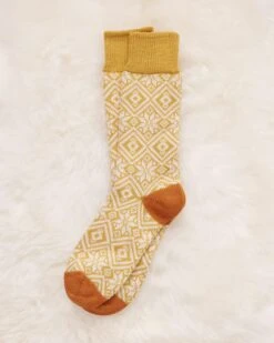 Ladies Fair Isle Merino Cotton Socks -Wear Luxe Shop 144584