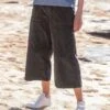 Organic Cotton Corduroy Wide Leg Crop Pants