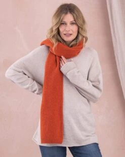 Lambswool Moss Stitch Scarf -Wear Luxe Shop 145373