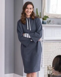 Organic Cotton Funnel Neck Sweatshirt Dress