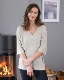 Cashmere Blend V Neck Slouch Top -Wear Luxe Shop 147687