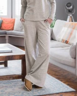 Organic Cotton Wide Leg Joggers -Wear Luxe Shop 147713