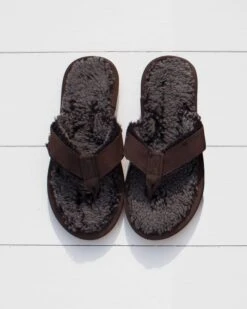 Ladies Shearling Flip Flops