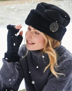 Shearling Button Hat -Wear Luxe Shop 59185 1
