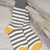 Ladies Merino Cotton Striped Socks