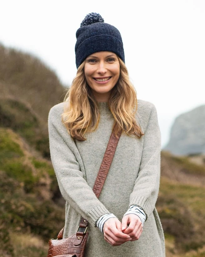 Donegal Rib Bobble Hat 2 Donegal Rib Bobble Hat - Image 2