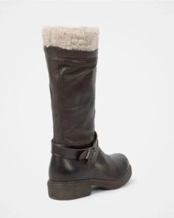 Shearling Trim Cuff Long Boots -Wear Luxe Shop 74830