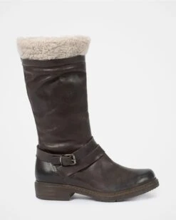 Shearling Trim Cuff Long Boots -Wear Luxe Shop 74832