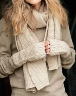 Lambswool Moss Stitch Scarf