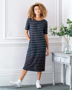 Linen/Organic Cotton Button Back Dress -Wear Luxe Shop 78753