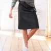 Leather Knee Length Skirt