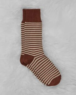 Ladies Merino Cotton Striped Socks -Wear Luxe Shop 86134