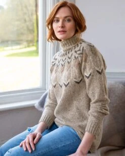 Fair Isle Funnel Neck Sweater -Wear Luxe Shop 87319 1