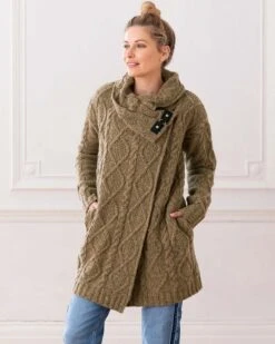 Donegal Buckle Detail Coatigan -Wear Luxe Shop 87359