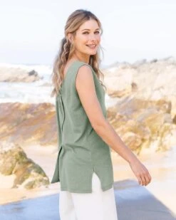 Linen/Organic Cotton Scoop Neck Tunic -Wear Luxe Shop 91657