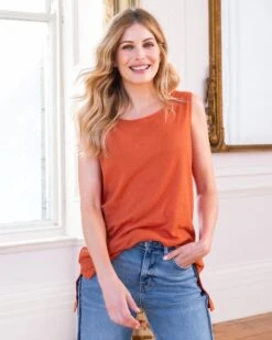 Linen/Organic Cotton Scoop Neck Tunic -Wear Luxe Shop 91664