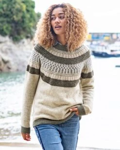 Float Stitch Yoke Donegal Sweater -Wear Luxe Shop 91697