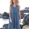 Linen/Cotton Tiered Dress