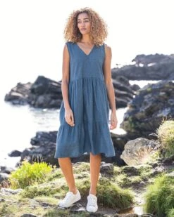 Linen/Cotton Tiered Dress 6 Linen/Cotton Tiered Dress -Wear Luxe Shop 91835