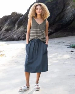 Lyocell/Linen Skirt -Wear Luxe Shop 91856