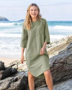 Lyocell Curved Hem Dress